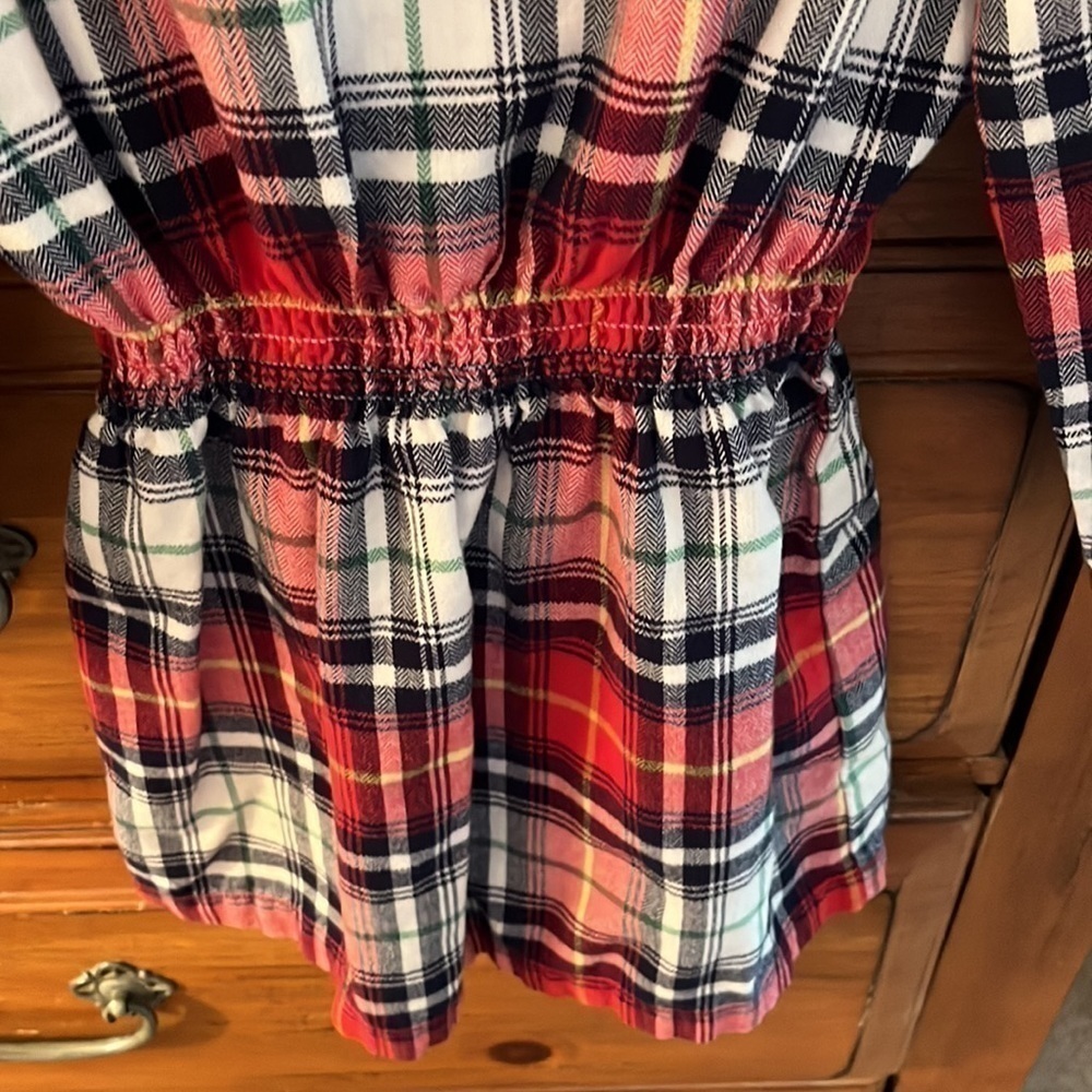 Hanna Andersson Girl’s Red Plaid Flannel Dress Size 5 Preloved - Picture 4 of 7